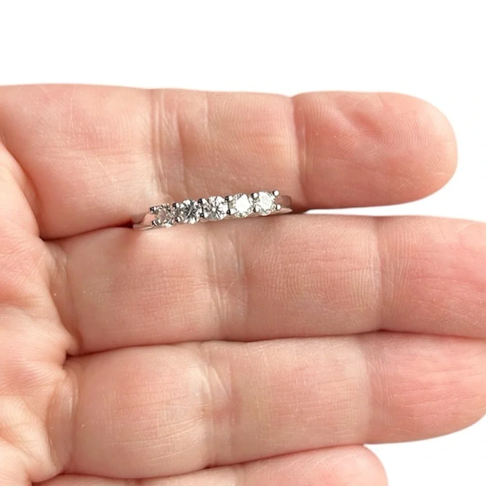 New GRA Certified Moissanite Diamond Band 1 ctw, 18k Size 8